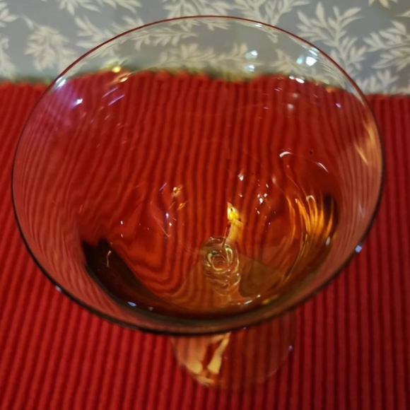 Czech Cordial Glass Twisted Stem Hand Blown Tan Colored Bar ware - Picture 3 of 4
